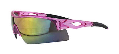 Titus Slim-Line Earmuffs And Safety Glasses Combo Pack (Grey, Pink Frame W/Mirrored Lens) #TOP2