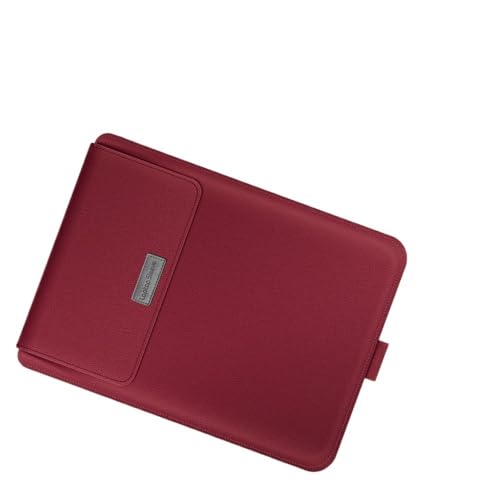 Funda de portátil 15-16 pulgadas universal kuaijiexiaopu en cuero PU rojo impermeable con soporte