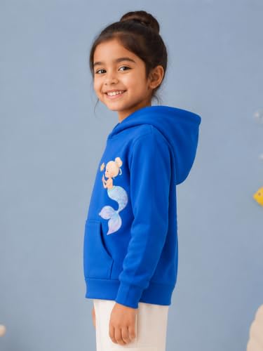 Image of Unisex Kids Solid Full Sleeve Zip Front Open Hooded Sweatshirt