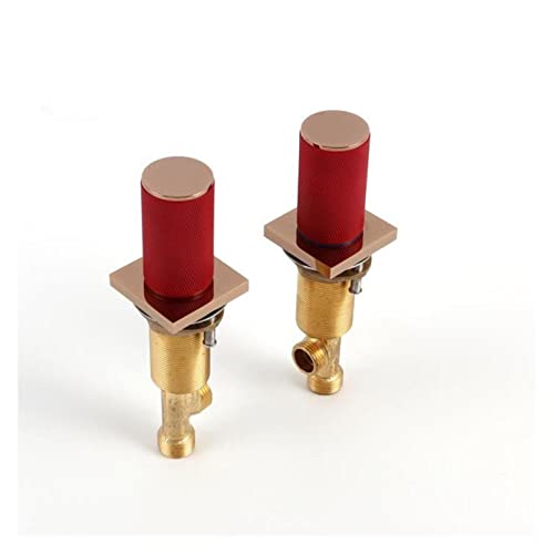 Robinet de salle de bain 3 trous en laiton or rose chic - 2