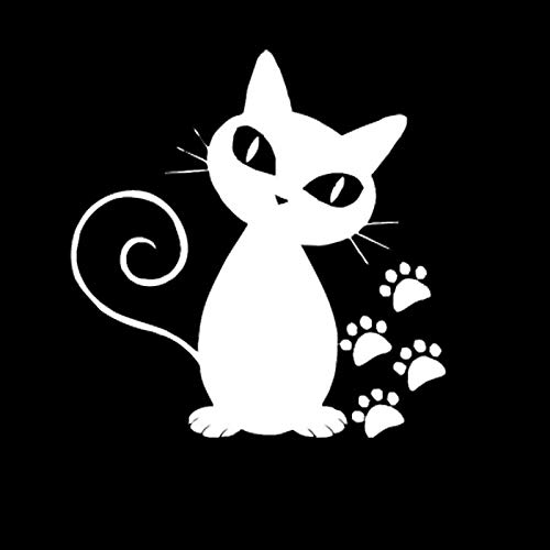 Personalized car stickers Catlike vinilo impreso linda decals calcomanías for automóviles coche accesorios de estilo camioneta decorada 18.4X19CM csfssd (Color : White)