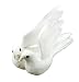 Touch of Nature 1-Piece Flocked/Feather Wedding Dove Couple for Arts and Crafts, 4.5-Inch, White with Gold Colored Rings