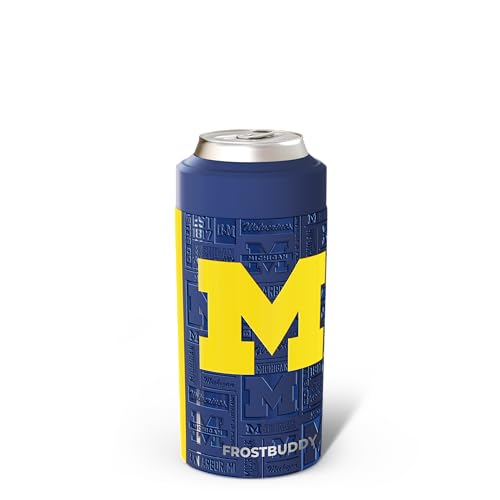 Image of Frost Buddy Universal Can Cooler (Michigan Wolverines | 3D) | 20x colder, cold up to 24 hrs | Fits slim cans & bottles | Sleek, lightweight design | No sweat, no condensation