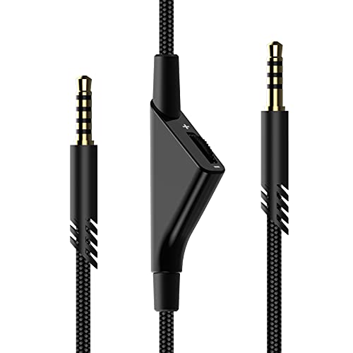 Replacement for Astro A40 Cord, A10 Headset Cable Braided Wire, 6.5 Feet/2.0 M Volume Control Cable Compatible with Astro A40TR/A40/A10 Gaming Headsets Cord (Black)