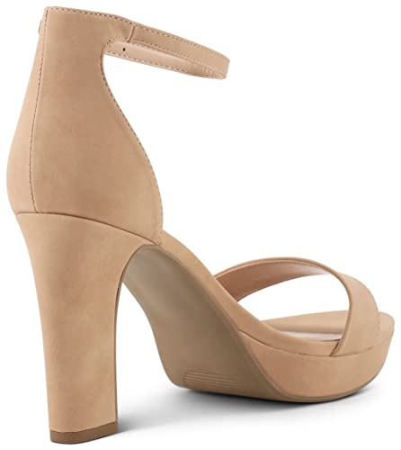 Marcorepublic Riverside Women's High Platform Open Toe Chunky Block High Heels For Women Dress Sandals - (Dk Nude Nb) - 6 #TOP4