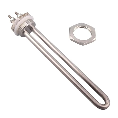 Elemento Riscaldante 12v DC Resistenza Solare Forma A U DN25 Elemento Elettrico Ad Immersione For Acqua Riscaldatore For Caldaia Tubolare 100w 150w 200w(With locknut,150w)