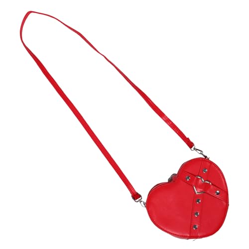 Sac bandoulière cœur rouge confortable pour ranger téléphone et cartes