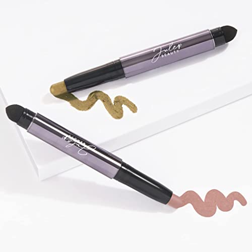 Julep Eyeshadow 101 CrÃ¨me to Powder Waterproof Eyeshadow Stick Duo: Putty Matte & Khaki Green Shimmer