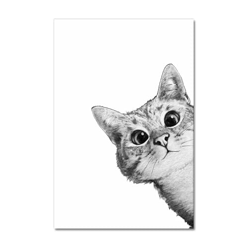 Arte de pared de gatos para sala de estar con pósteres modulares de estilo nórdico