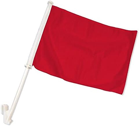 (2 Pack) 12x15 Solid Red Double Sided Car Window Vehicle 12"x15" Flag image 2