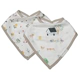 Loulou Lollipop Soft Breathable and Absorbent Muslin Bandana Bib Drool Bib Set for Baby Girl and Boy