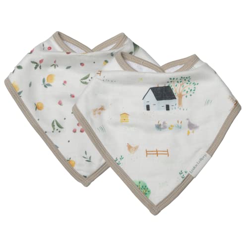 Image of Loulou Lollipop Muslin Bandana Bib Drool Bib Set for Baby Girl and Boy, Adjustable 3 to 36 Months, 2 Pack