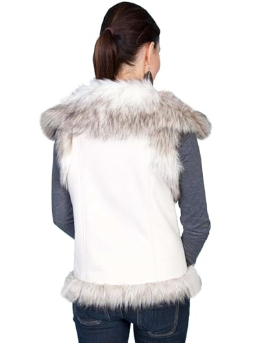 Scully Women's Faux Fur Shoulder and Trim Vest2