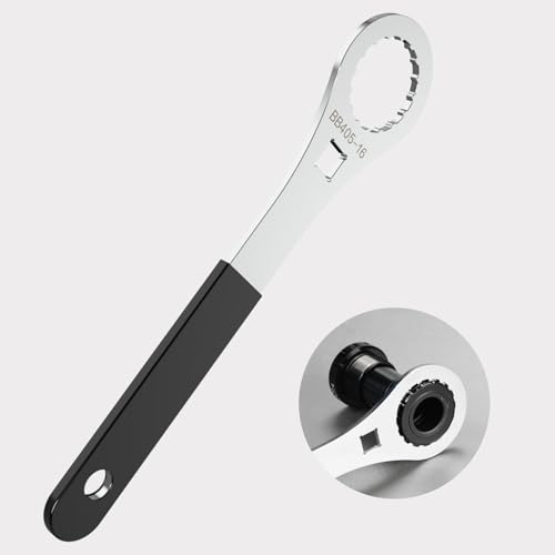 Bike Bottom Bracket Tool for 40.5 OD 16 Notch, Cr-V Steel + Ni-Cr Plating 1/2” Driver Bicycle Bottom Bracket Bearing Install Removal Tool Compatible with SM-BBR60/BB-MT801/XT-M8000/SLX-M7000/UT 1O5