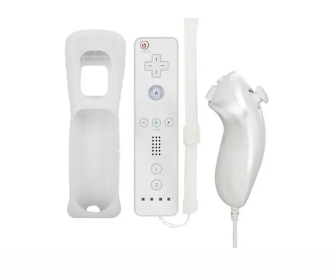 Memashop.com Wii Remote controller with nunchuk for Nintendo Wii Console - White Color (Without Motion Plus) (B0CPV52H84) Amazon Price History, Amazon Price Tracker