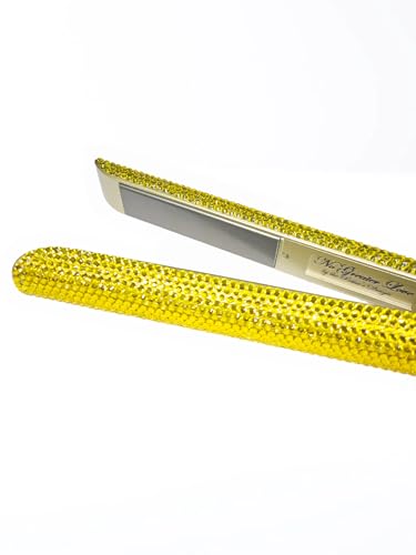 Plancha de Pelo Titanio 1" con Rhinestones Amarilla miniatura 1