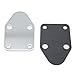 MitasQ Kauklibna Fuel Pump Plate, Chrome Fuel Pump Block Off Plate with Gasket for SBC 283 327 305 350 383 400 SB Engine