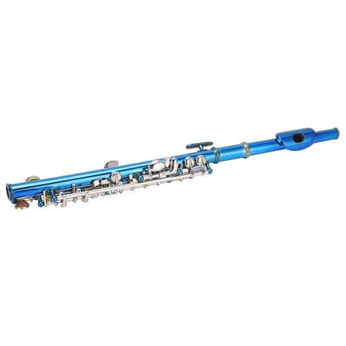KIMISS Flûte Piccolo Cupronickel Bleue + clé E Française 6 Trous pour Débutants – Son et Design de qualité pour les Musiciens en Herbe