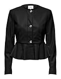 ONLY Faux Leather Jacket Onlverona OTW Veste en Cuir synthétique Peplum, Noir, M Femmes