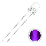 10x 3mm LED Bauelement Diode mit Lötfahnen superhell 20mA Rund Ultrahell 30° Violett (UV)