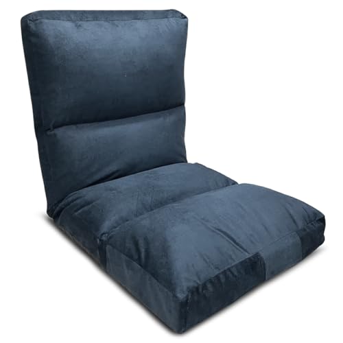Image of Kawachi Reclining Meditation Floor Chair | Adjustable 5-Position Backrest | Foldable Seating for Yoga, Study, Relaxation & Home Use | Lightweight & Comfortable Design (Dark Grey)