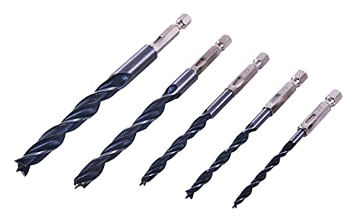 Amtech F1735 Wood Drill Bit Set, Hex Shank, 5 Piece