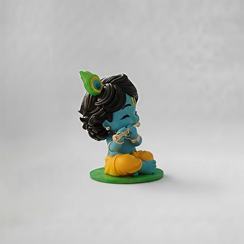 Image of Bal Roop Idol Laddu Gopal Lord Krishna 2.5 Inch Murti - Resin Krishna Statue for Car Dashboard, Home Temple & Office Desk Decor, Spiritual Showpiece for Pooja, Festive Gift & Home Decoration