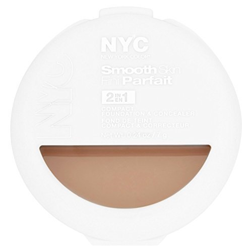 NYC New York Color Smooth Skin 2-In-1 Compact Foundation And Concealer - Medium (Pack of 2)