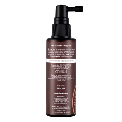 anthi: Anti-Hair Thinning Hair Spray, Thickening & Volume Boosting, Stimulates Hair Growth, Plant-Origin, 60 Ml, 180 Grams
