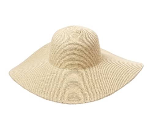 Casquette visière femme soleil voyage pliable - Chapeau de paille larges bords pour plage d'été