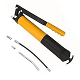 Ingrassatore Manuale Professionale 500cc a Leva per Grasso Universale 10047 con Tubo Flessibile e Rigido per Manutenzione Meccanica Officina e Agricoltura Pressione Elevata Ergonomico Lubrificazione