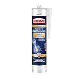 UniBond 2100806 Triple Protection Stop Mould Sealant, Kitchen & Bathroom Sealant, White Silicone Sealant Repels, Kills, Prevents Mould Growth, Long-Lasting Bath Sealant, 1x291g Cartridge