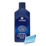 Silver Cleaner for Jewellery Bundle with Silver Polishing Cloth – Long-Term Silver Jewellery Cleaner Liquid & Lint-Free Cloth for Tarnish Removal, Silverware & Jewellery Care