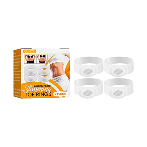 Lot de 2 paires d'anneaux d'orteils en silicone pour massage des pieds, anneaux magnétiques en...