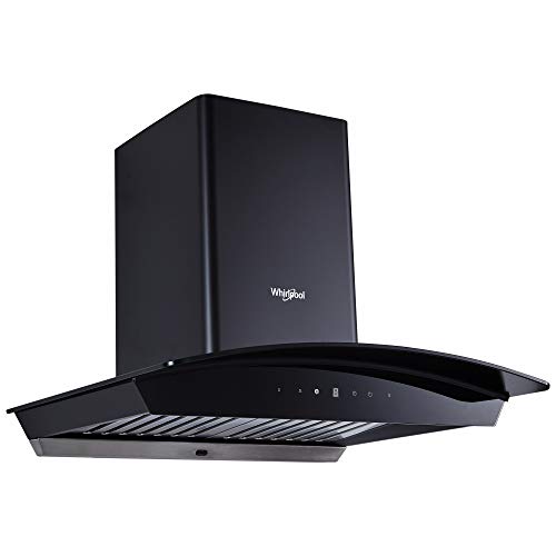 Whirlpool 60 cm 1100 m³/HR Auto-Clean Curved Glass Kitchen Chimney (CG 601 HAC HOOD, Baffle Filter, Touch Control, Black) - Image 2