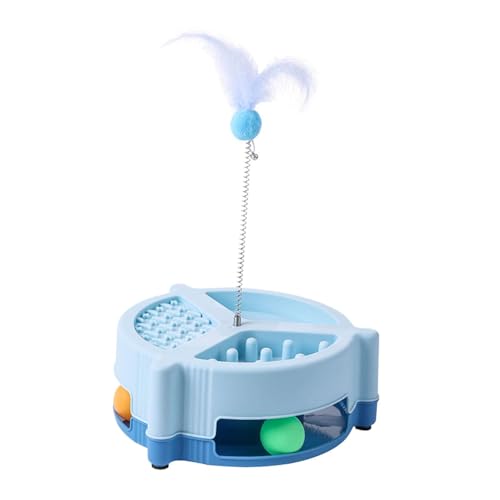 B Baosity 猫のおもちゃのローラーセルフプレイ子猫塔ターンテーブルボールインタラクションを追いかけるためのプレイ, 青