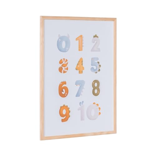 Bi-Office Dino Numbers Magnetic Board, 600 x 450 mm, Printed Lacquered Steel Surface, Pine Frame - Image 2