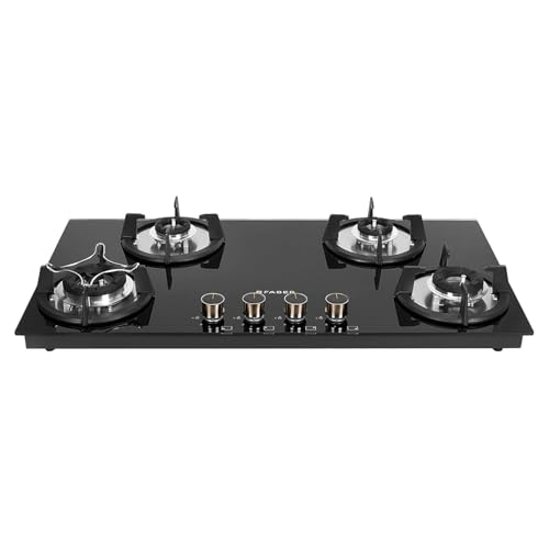 Faber Hob 90 cm 4 Burner|Auto-Ignition|Spillage Proof|Brass Burners|Metal Knobs|Pan Support|2yrs on Burner,5 Yrs Warranty on Valve & Glass|2Yrs Comprehensive warranty|HOB SUPERIA HT904 BR AI IN