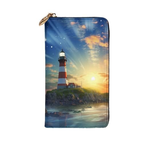 Lighthouse Wallet For Women Men Clutch Rfid Blocking Leather Wallets Large Capacity Purse Credit Card Holder Money Case With Zipper Phone Holder Long Travel Purse2