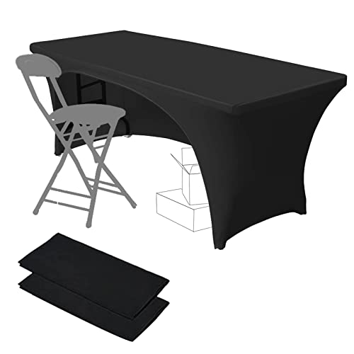 Dololoo Manteles elásticos de 1,8 m para mesas rectangulares con parte trasera abierta, de spandex, rectangulares, para bodas, fiestas, cocina, decoración de eventos de belleza