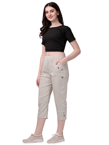 Women's Trousers Lightweight Cotton Cropped Trousers Femiss