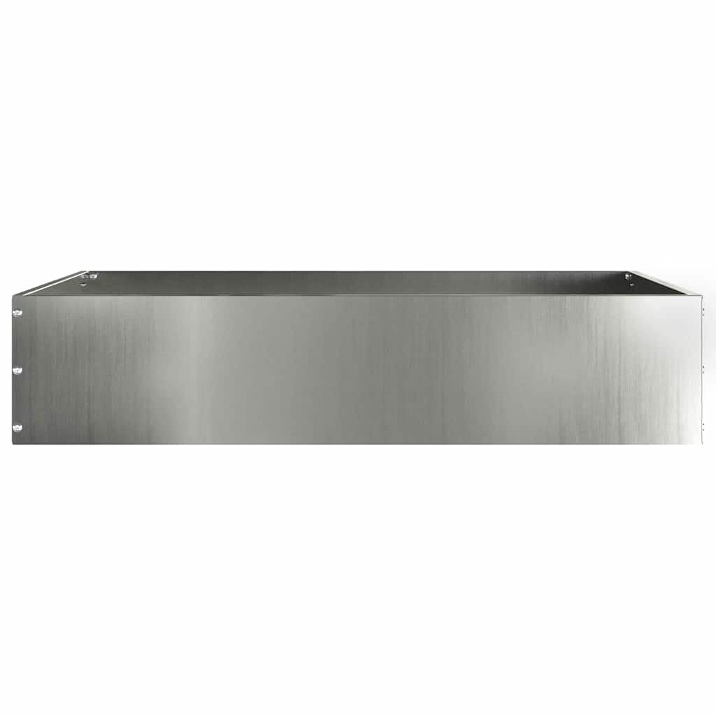 Krawędź trawnika 60 x 60 x 13 cm stal galwanizowana srebrna | Kwadratowy kształt, nowoczesny design, odporny na warunki atmosferyczne, łatwy montaż, do ogrodu i na taras