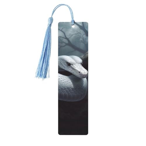 ホワイトスネークウッドブックマーク 男女兼用 読書用 木製しおり ユニークなハンドメイドブックマーク タッセルペンダント付き クラフトブックマーク ブック愛好家 誕生日 先生へのギフトに