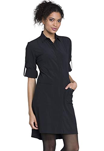 Cherokee Infinity Women Scrubs Lab Coats 40" 1401A, M, Black #TOP5