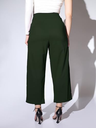 Image of Leriya Fashion Women's Ankle Fit High Rise Trousers High-Waisted Pant| Korean Trousers