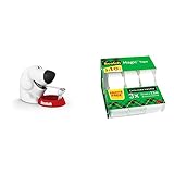 Scotch Dispensador para Cinta Adhesiva con Forma de Perro + Magic Cinta Adhesiva Invisible - 2 Rollos de 19mm x 7,5m + 1 GRATIS - Cinta Adhesiva de Uso General p