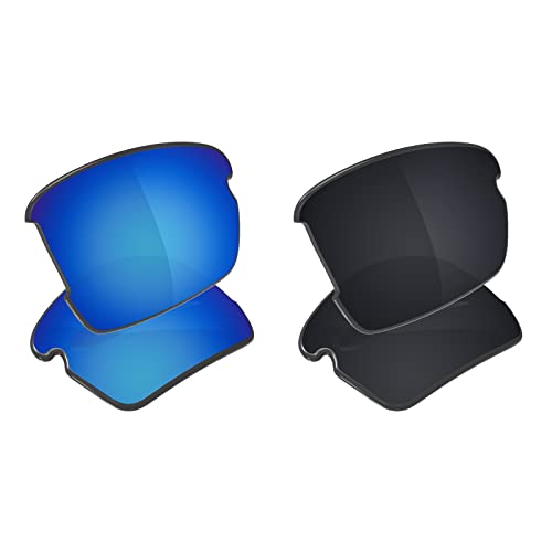 Image of Galvanic Replacement Lenses for Oakley Flak 2.0 Asian Fit OO9271 Sunglasses - Ice + Black Polarized - Combo Pack