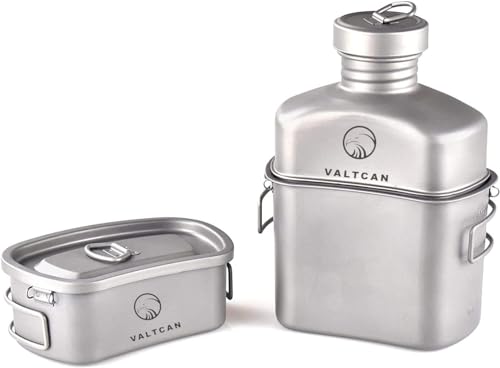 Valtcan Titanium Kit de Cocina con Cantimplora de 1100ml y Vasos de 750ml y 400ml miniatura 2