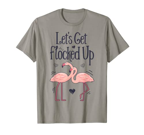 Flamingo Let's Get Flocado Up Divertido Rosa Aves Amantes Verano Camiseta