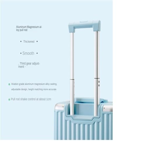 Suitcase Aluminum Frame 22-inch Trolley Case With Large Capacity And Durable Universal Wheels Travel Boarding Code Box Luggage(White)2